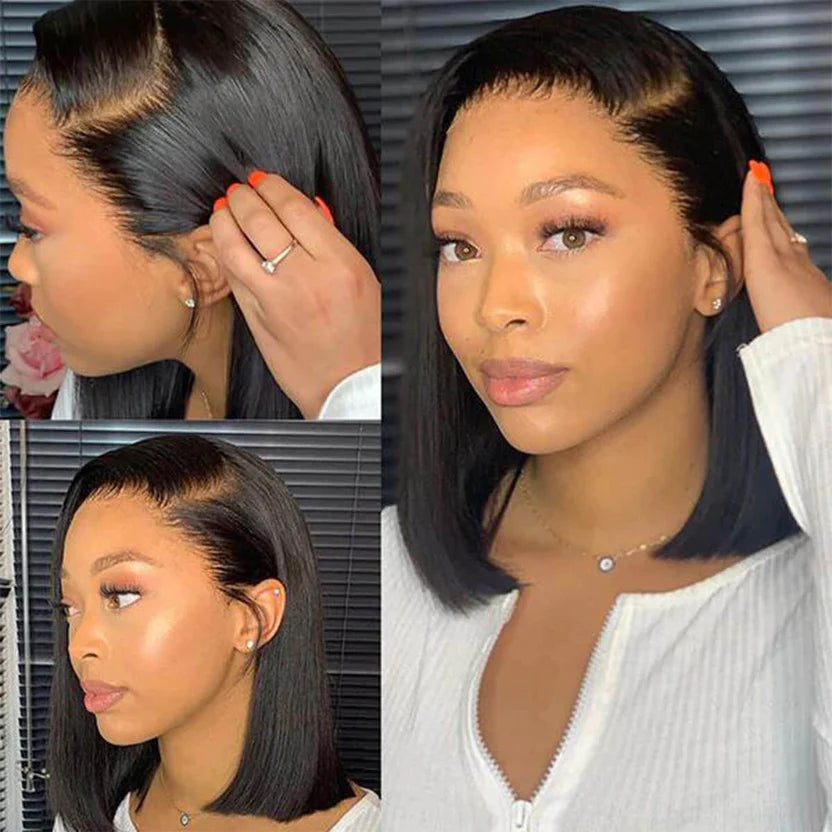 Straight Bob Wig – Brazilian Hair, Glueless, 6×5 HD Lace, 180% Density | Mavi