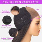 6x5 Wig with Curtain Bangs Framing the Face and Soft Waves | Mavi