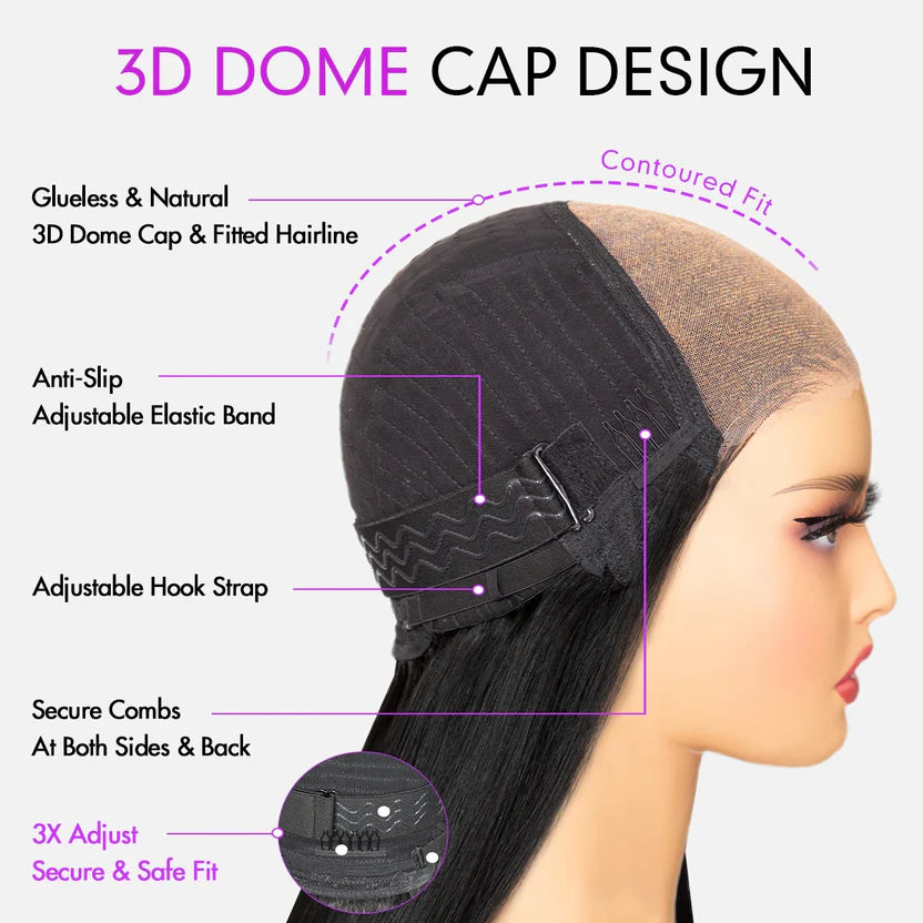 Shoulder-Length Straight Wig | Double Drawn | Glueless | 6×5 Pre-Cut Lace | Mavi