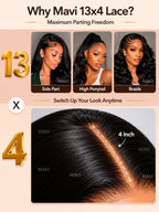 Body Wave Hair Wig | 13x4 HD Lace | Glueless Pull & Go | Invisi Drawstring - Mavi