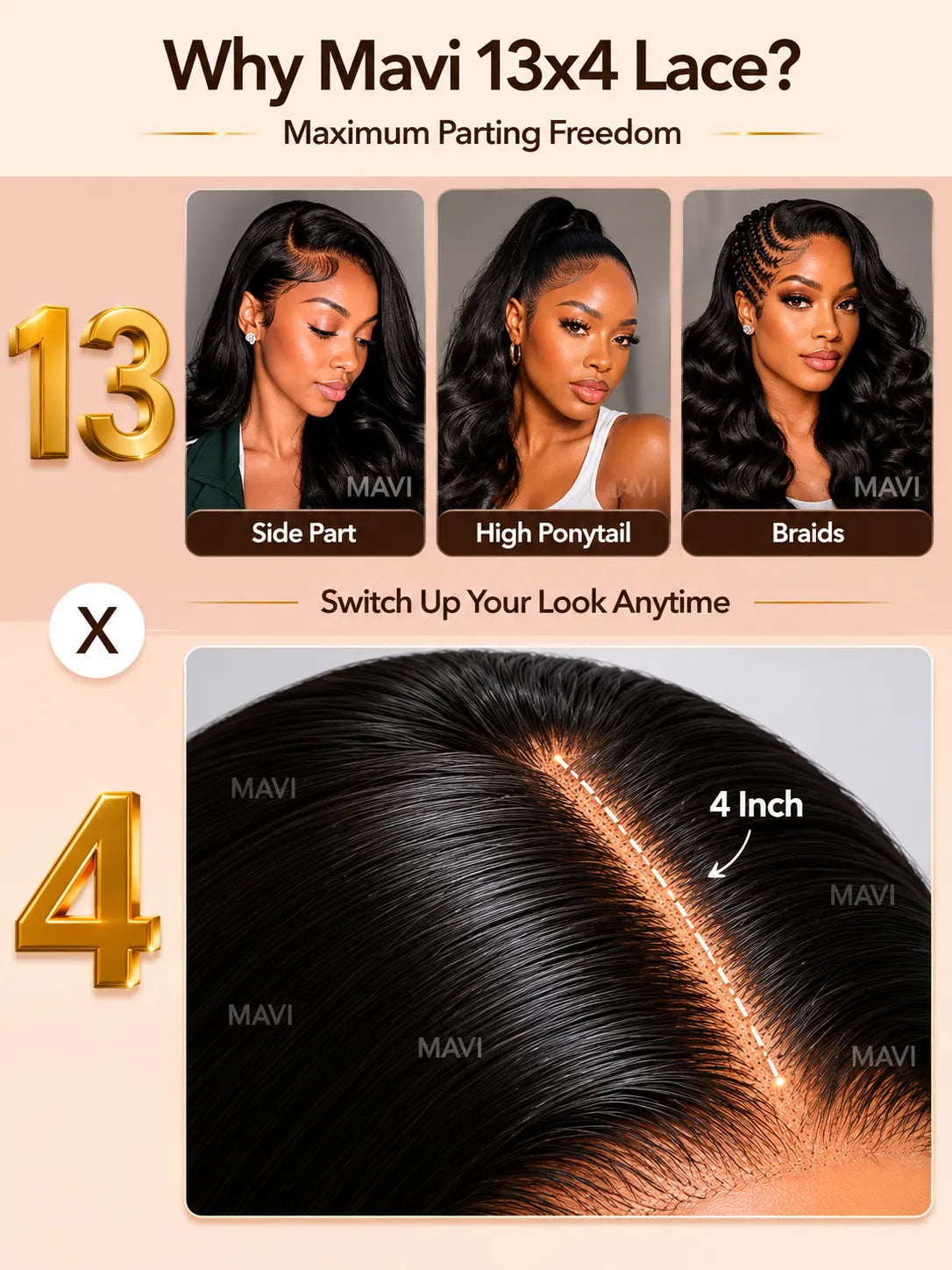 Body Wave Hair Wig | 13x4 HD Lace | Glueless Pull & Go | Invisi Drawstring - Mavi