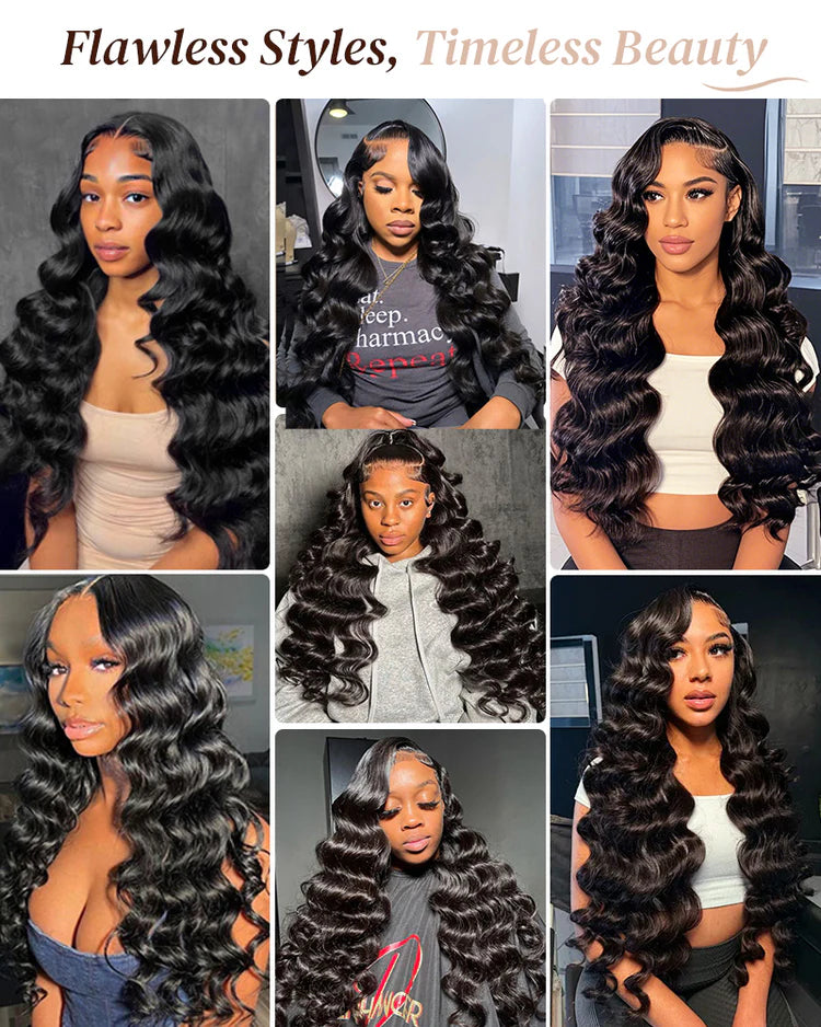 Invisible Knots Wig Glueless Deep and Loose, Natural Black Color | Ideal for Beginners | Mavi