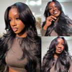 6x5 Wig with Curtain Bangs Framing the Face and Soft Waves | Mavi