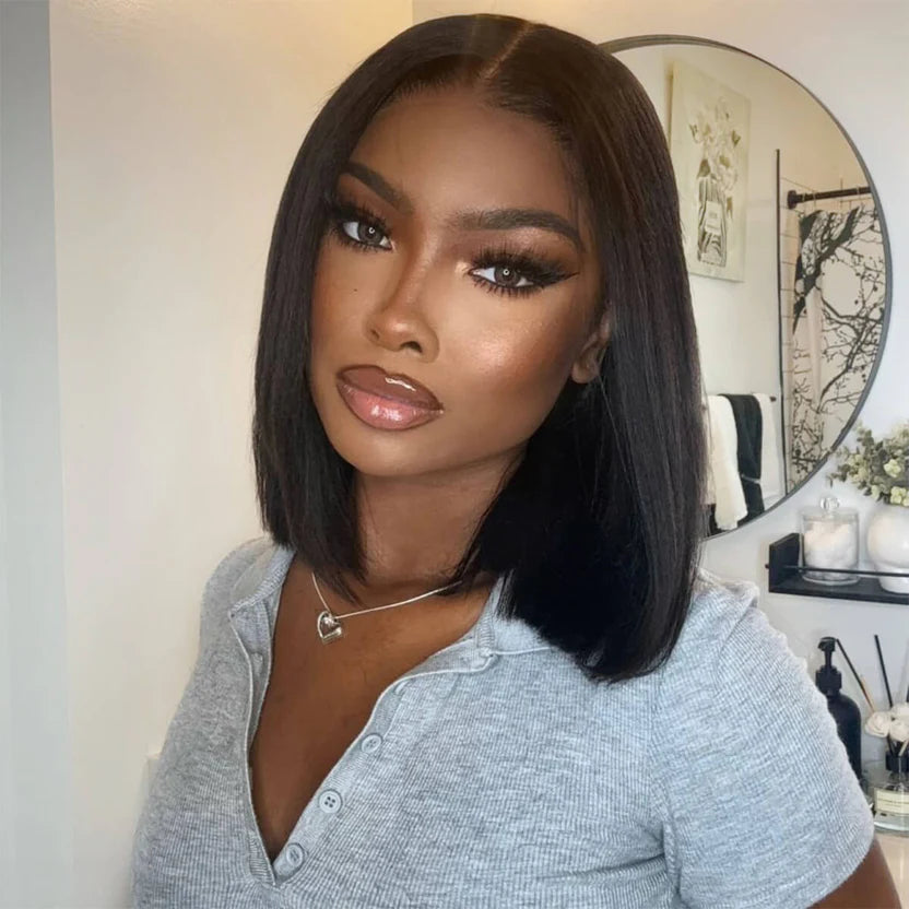 Straight Bob Wig – Brazilian Hair, Glueless, 6×5 HD Lace, 180% Density | Mavi