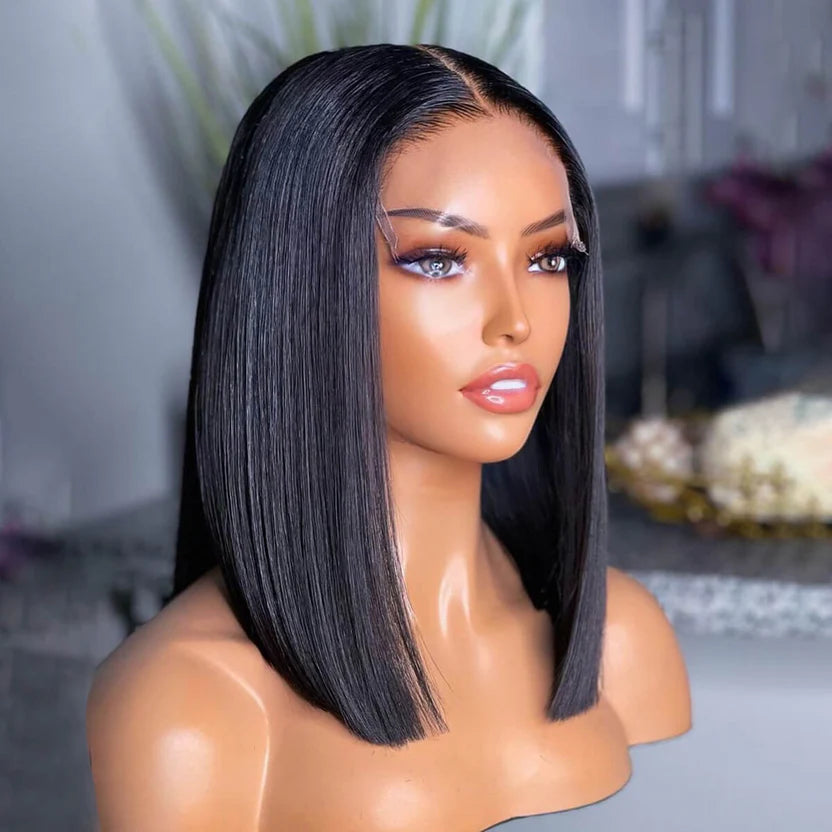 Straight Bob Wig – Brazilian Hair, Glueless, 6×5 HD Lace, 180% Density | Mavi