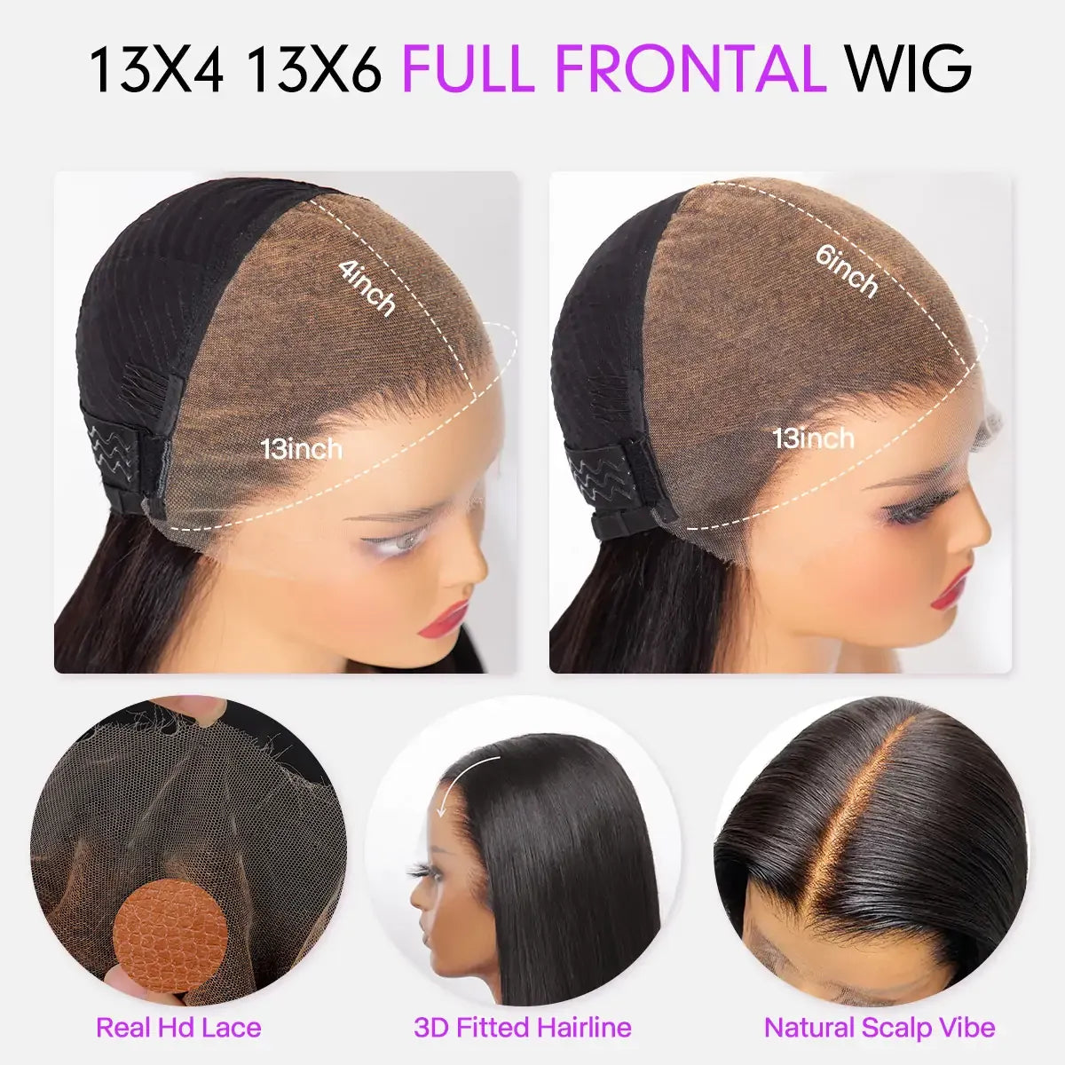 Straight Glueless HD Lace Wig 13x4/13x6 – 250% Density & Pre-Plucked Hairline | Mavi