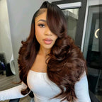 Mocha Brown Ombre Loose Wave Hair Wig | 6x5 Lace | Glueless | 250% Density | Mavi