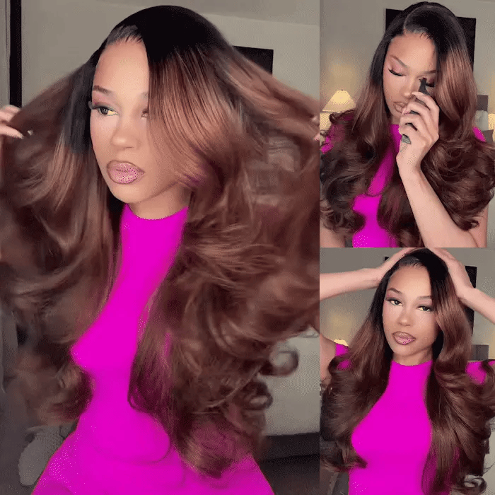 Mocha Brown Ombre Loose Wave Hair Wig | 6x5 Lace | Glueless | 250% Density | Mavi