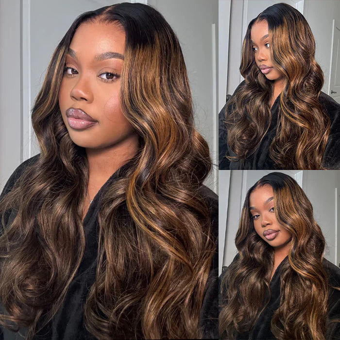 Balayage Highlight Body Wave Wig | Transparent Lace Front 13x4 or 6x5 | Glueless - Mavi