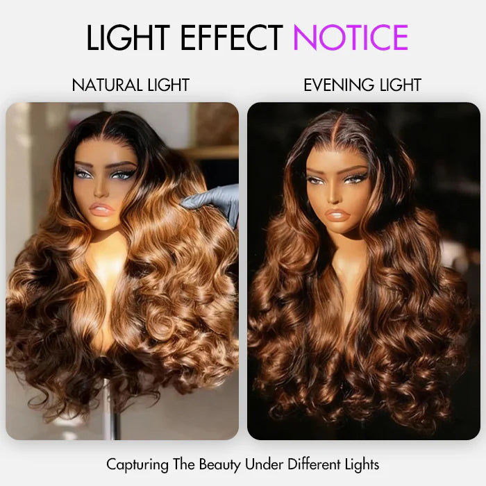 Balayage Highlight Body Wave Wig | Transparent Lace Front 13x4 or 6x5 | Glueless - Mavi