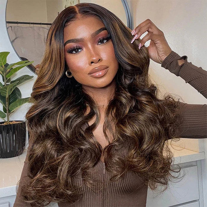 Balayage Highlight Body Wave Wig | Transparent Lace Front 13x4 or 6x5 | Glueless - Mavi