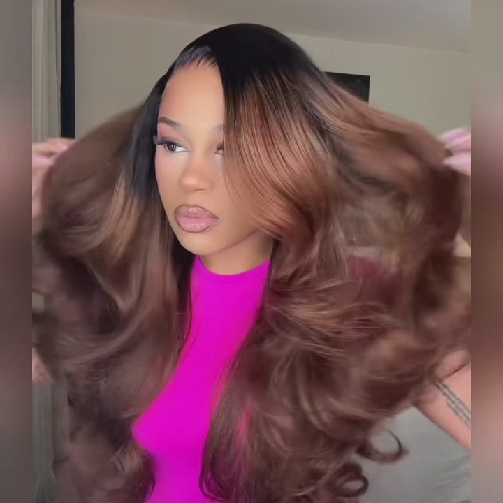 Mocha Brown Ombre Loose Wave Hair Wig | 6x5 Lace | Glueless | 250% Density | Mavi