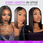 Straight Bob Wig – Brazilian Hair, Glueless, 6×5 HD Lace, 180% Density | Mavi